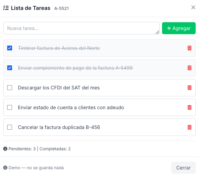 Lista de tareas